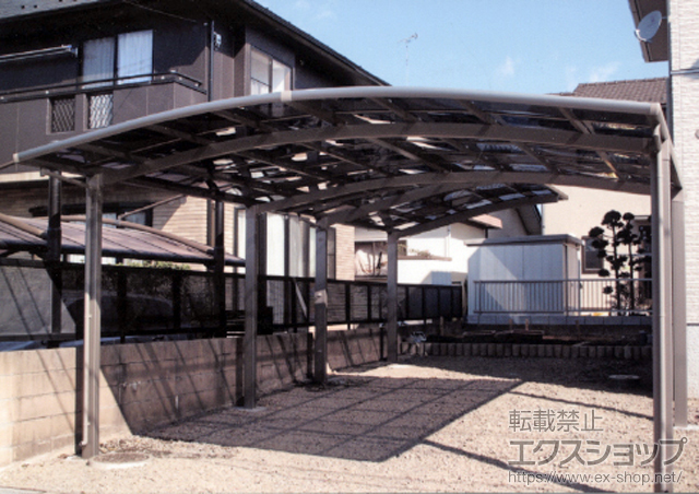 宮城県仙台市のLIXIL リクシル（トステム）のカーポート カーブポートシグマIII ワイド 積雪〜30cm対応 施工例
