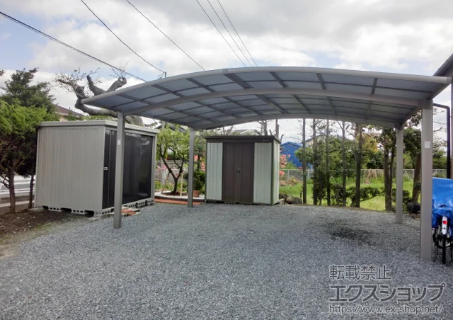 熊本県熊本市のLIXIL リクシル（トステム）のカーポート カーブポートシグマIII ワイド 積雪～20cm対応 施工例