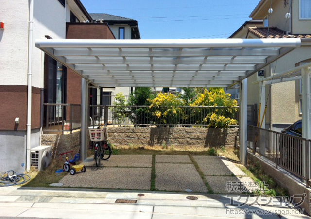 兵庫県神戸市ののカーポート 4Gワイド マテリアルカラー 積雪〜20cm対応 施工例