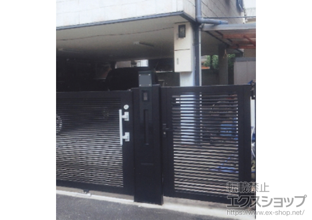 兵庫県尼崎市のの門扉 シャレオR1型 片開き 柱使用 施工例