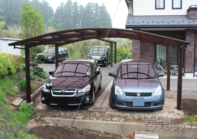 宮城県刈田郡蔵王町ののカーポート レイナツインポートグラン　積雪〜20cm対応 施工例