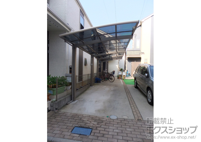 東京都江戸川区のLIXIL リクシル（トステム）のカーポート カーブポートシグマIII 縦連棟 積雪〜30cm対応 施工例