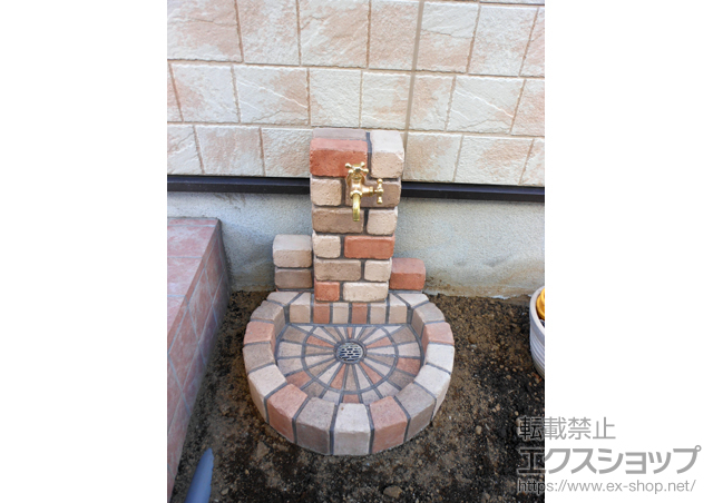 埼玉県新座市のの立水栓・ガーデンシンク 立水栓ユニット サークルタイプ 施工例