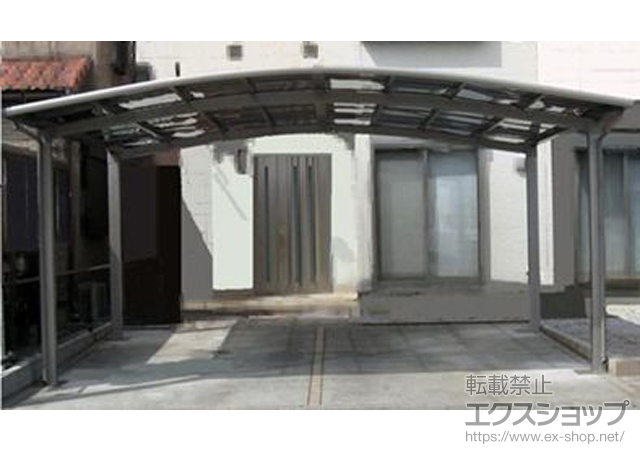 群馬県伊勢崎市のLIXIL リクシル（トステム）のカーポート カーブポートシグマIII ワイド 積雪〜30cm対応 施工例