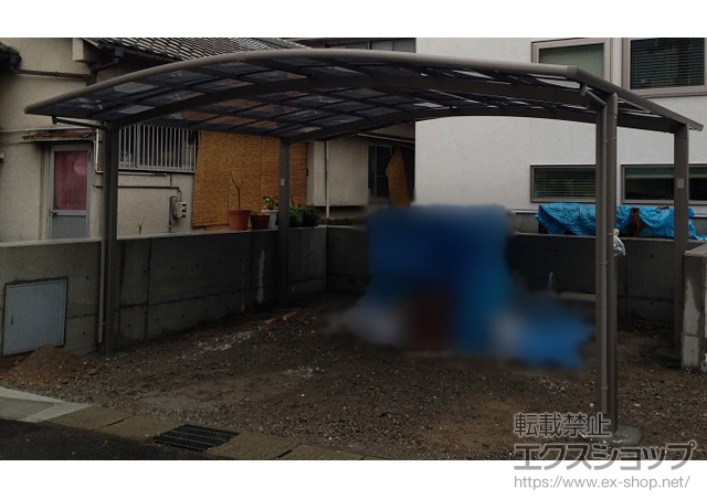 鹿児島県鹿児島市のLIXIL リクシル（トステム）のカーポート カーブポートシグマIII ワイド 積雪〜30cm対応 施工例