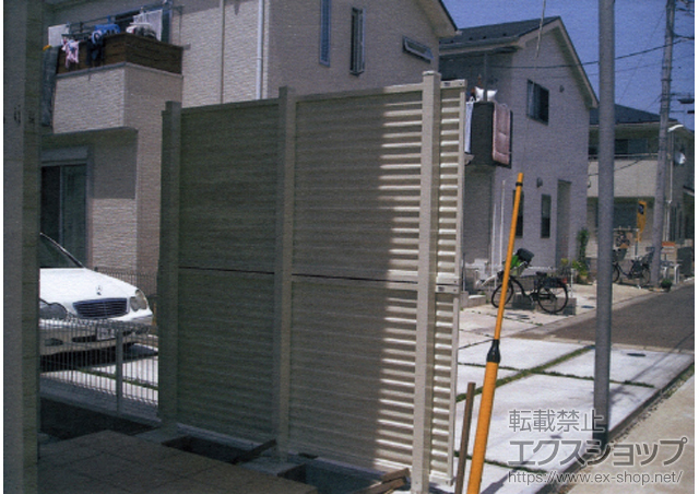 千葉県松戸市ののフェンス・柵 プリレオR9型フェンス 多段柱施工 施工例