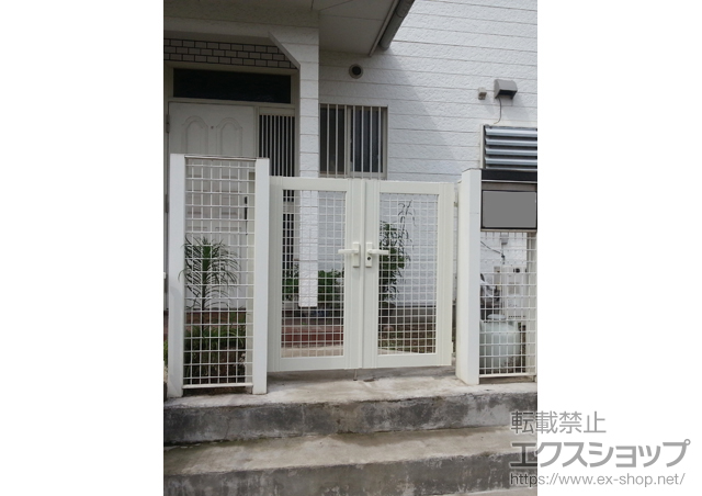 千葉県千葉市のの門扉 プレリオR13型 門扉　両開き 柱使用 施工例