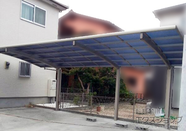福岡県久留米市ののカーポート レイナポートグラン 延長　積雪〜20cm対応+レイナポートグラン 延長 着脱式サポート 標準・ハイルーフ柱用 施工例