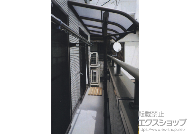 大阪府大阪市ののバルコニー・ベランダ屋根 プレシオステラス R型 屋根タイプ 単体 積雪〜20cm対応 施工例