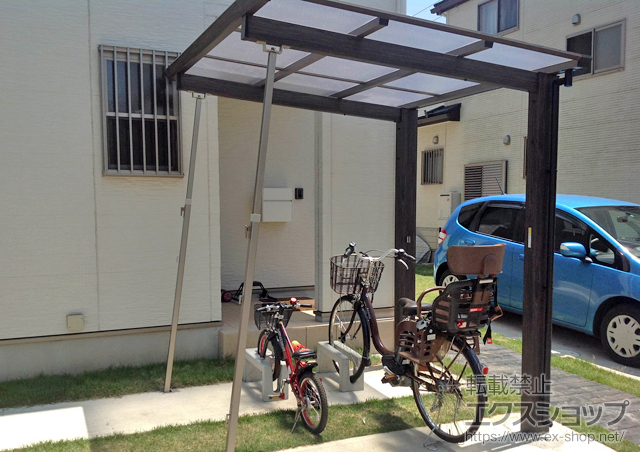 千葉県船橋市ののサイクルポート・駐輪場 アートポートミニ 積雪〜20cm+アートポートミニ 補助柱 施工例