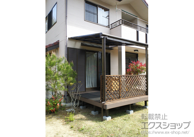 岡山県久米郡美咲町のLIXIL リクシル（トステム）のテラス屋根 ライザーテラスII F型 テラスタイプ 単体 積雪〜20cm対応 施工例