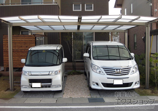 滋賀県彦根市のLIXIL リクシル（トステム）のカーポート エックスルーフ ワイド 積雪〜20cm対応 施工例