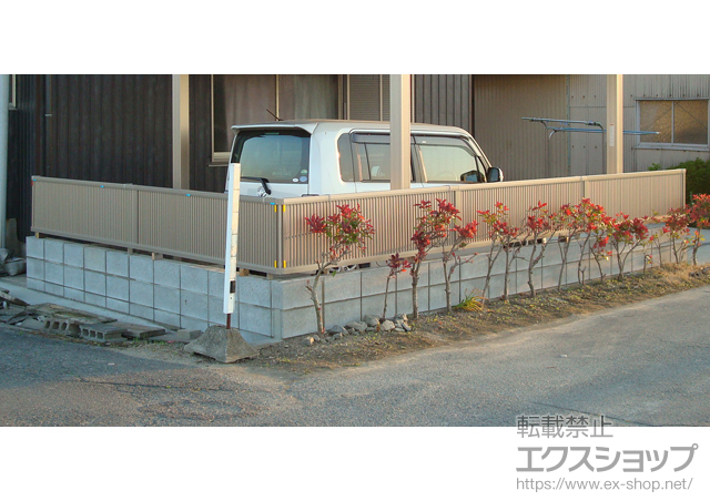 福岡県大川市ののフェンス・柵、カーポート シャレオR6型フェンス フリーポールタイプ 施工例