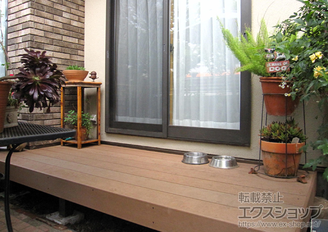 神奈川県横浜市のLIXIL リクシル（トステム）のウッドデッキ リコステージII 躯体側出幅違い 施工例