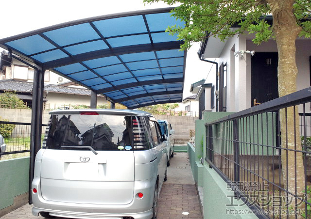 福岡県糸島市ののカーポート プレシオスポート 縦連棟 積雪〜20cm対応 施工例