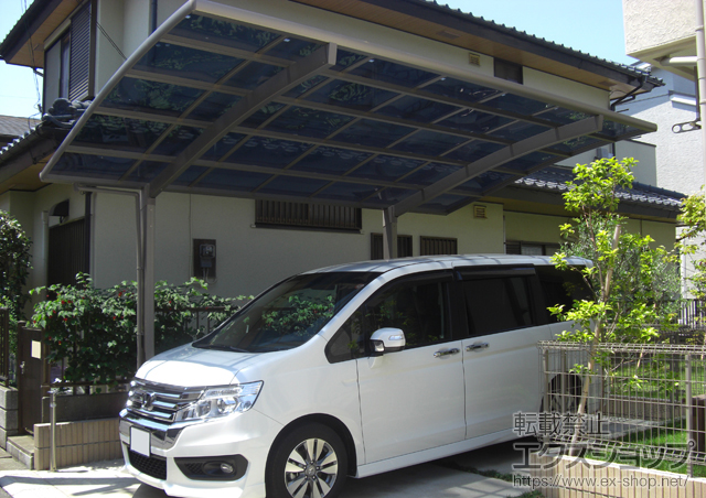 千葉県柏市のLIXIL リクシル（トステム）のカーポート カーブポートシグマIII 積雪〜30cm対応 施工例