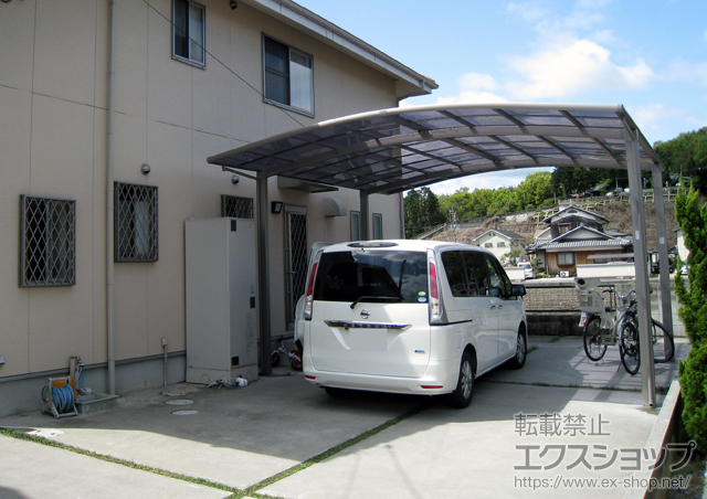 岡山県倉敷市のLIXIL リクシル（トステム）のカーポート カーブポートシグマIII ワイド 積雪〜20cm対応 施工例