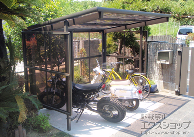 千葉県千葉市のLIXIL リクシル（トステム）のサイクルポート・駐輪場 レークパークシグマIII パネル3面囲い 施工例