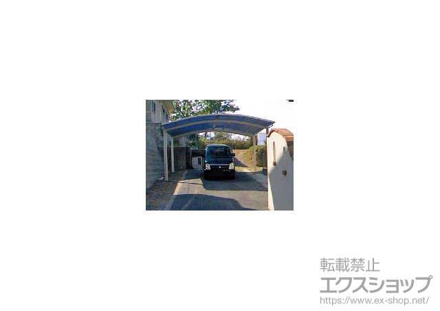 福岡県中間市ののカーポート レイナツインポートグラン　積雪〜20cm対応＋屋根ふき補強材部品セット　4セット 施工例