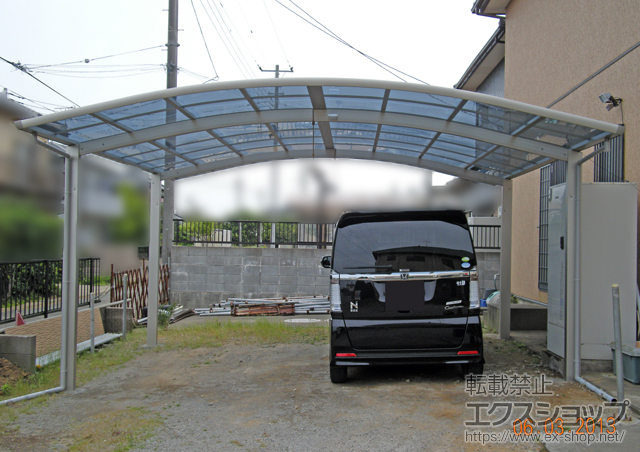 千葉県銚子市ののカーポート レイナツインポートグラン　積雪〜20cm対応+屋根ふき材補強部品セット 施工例