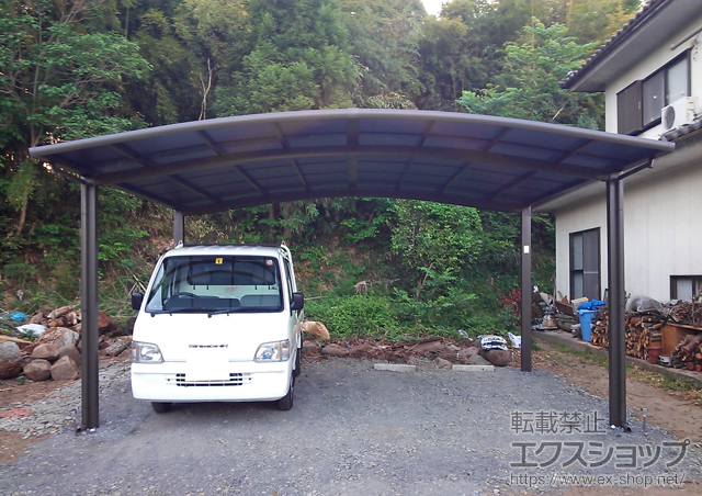 宮城県刈田郡蔵王町のLIXIL リクシル（トステム）のカーポート カーブポートシグマIII ワイド 積雪〜30cm対応 施工例
