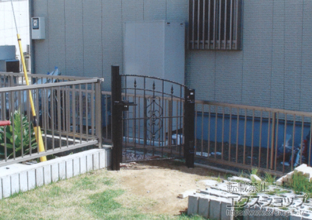 茨城県水戸市のの門扉 コラゾン1型門扉 片開き 柱使用 施工例