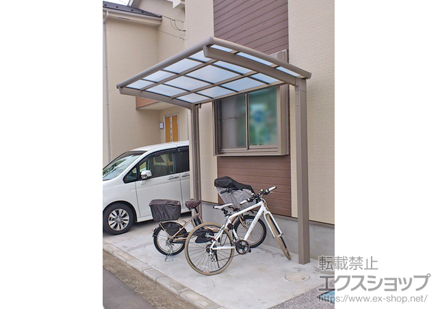 神奈川県相模原市のLIXIL リクシル（トステム）のサイクルポート・駐輪場 カーブポートシグマIII ミニ 積雪〜20cm対応 施工例