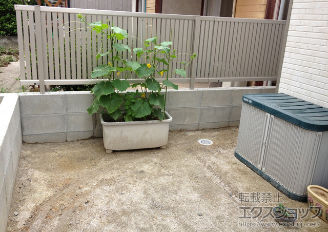 福岡県福岡市ののフェンス・柵 エクスラインフェンス6型 自由柱施工 施工例