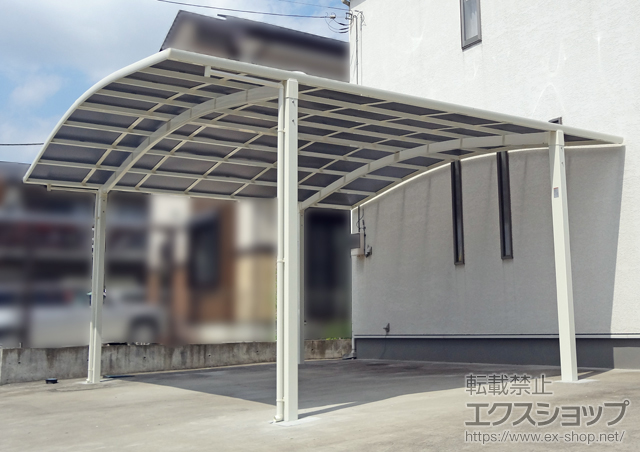 栃木県宇都宮市のLIXIL リクシル（トステム）のカーポート カーブポートシグマIII ワイド 積雪〜30cm対応 施工例