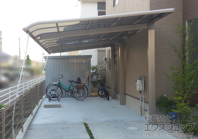 福岡県北九州市ののカーポート レガーナポートシグマIII 樋有 延長 積雪〜20cm対応+レガーナポートシグマIII 着脱式サポート 施工例