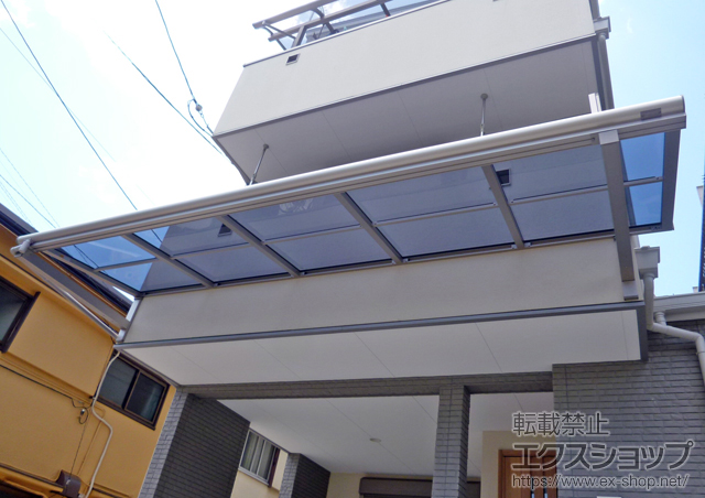 兵庫県西宮市ののバルコニー・ベランダ屋根 ヴェクターテラス F型 ルーフタイプ 単体積雪〜20cm対応 施工例