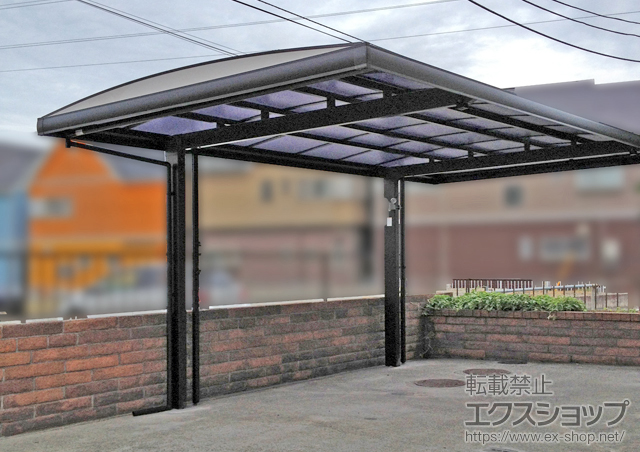 神奈川県小田原市ののカーポート キューブポートプラス 耐風圧強度仕様 積雪〜20cm対応 施工例