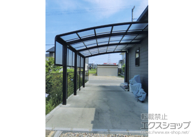 岐阜県大垣市ののカーポート レイナベーカポートグラン 延長　積雪〜20cm対応+サイドパネル 1段 施工例