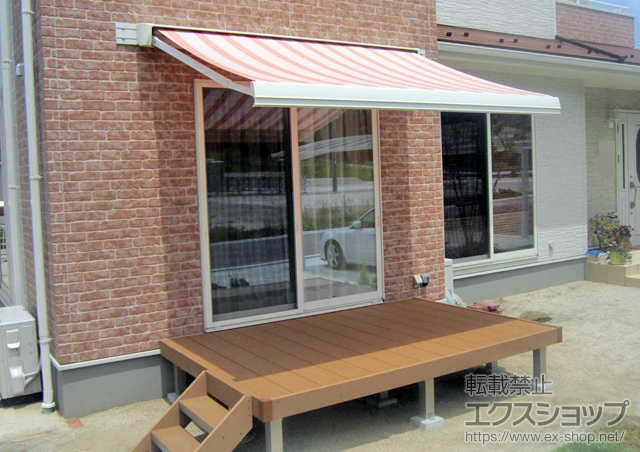 島根県雲南市のLIXIL リクシル（トステム）のオーニング・日よけ 彩風S型 リモコン式 施工例