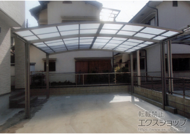 兵庫県高砂市のLIXIL リクシル（トステム）のカーポート カーブポートシグマIII ワイド 積雪〜30cm対応 施工例