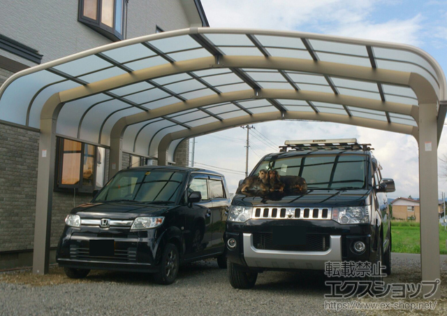 岩手県盛岡市のLIXIL リクシル（トステム）のカーポート テールポートシグマIII 1500 M合掌 積雪〜50cm対応 施工例