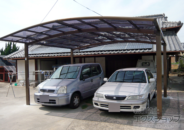 香川県観音寺市のLIXIL リクシル（トステム）のカーポート カーブポートシグマIII ワイド 積雪〜30cm対応 施工例