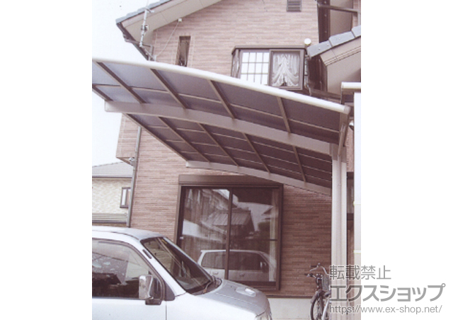 愛媛県西条市のLIXIL リクシル（トステム）のカーポート カーブポートシグマIII 積雪〜30cm対応 施工例