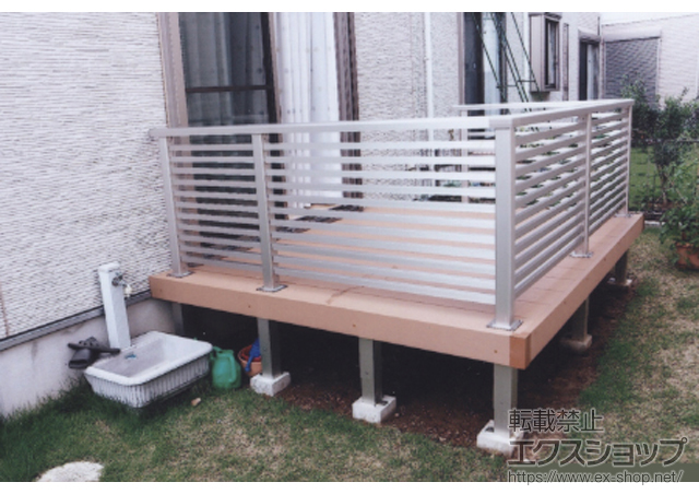 千葉県市原市ののウッドデッキ リウッドデッキ 200＋シンプルモダンデッキフェンス7型 施工例