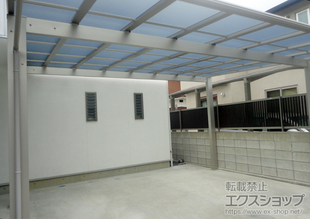 愛媛県松山市ののカーポート エフルージュ ツイン 積雪〜20cm対応 施工例