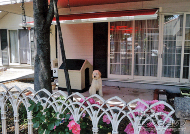 岐阜県羽島市のLIXIL リクシル（トステム）のオーニング・日よけ 彩風C型 手動式 施工例