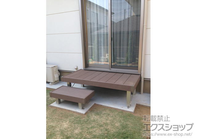 千葉県野田市ののウッドデッキ リウッドデッキ 200+独立式リウッドステップ2型 施工例