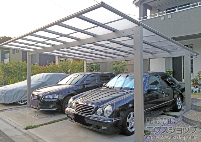 埼玉県所沢市ののカーポート エフルージュ ツイン 積雪〜20cm対応 施工例