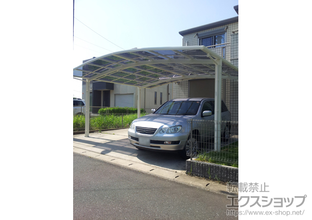 千葉県市原市のLIXIL リクシル（トステム）のカーポート カーブポートシグマIII ワイド 積雪〜30cm対応 施工例
