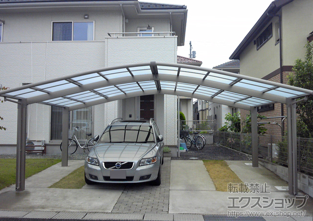 宮城県名取市のLIXIL リクシル（トステム）のカーポート レグナスポートシグマIII M合掌 積雪〜30cm対応 施工例