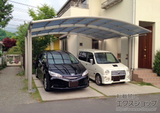 神奈川県南足柄市ののカーポート レイナツインポートグラン　積雪〜20cm対応+屋根ふき材補強部品 施工例
