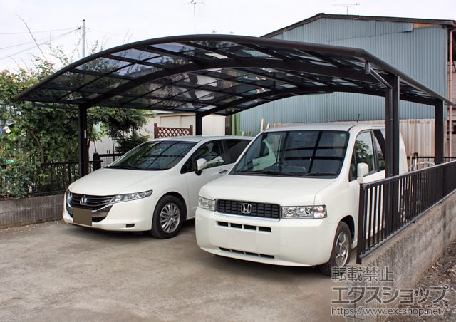 茨城県つくば市ののカーポート レイナツインポートグラン 積雪〜20cm対応+屋根ふき材補強部品(2セット) 施工例