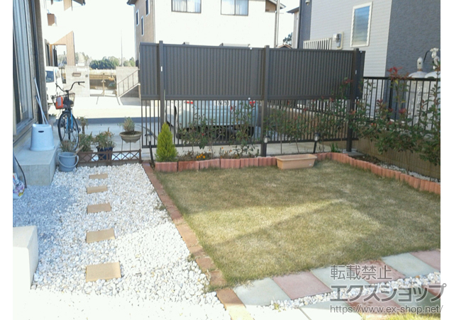 千葉県八街市ののフェンス・柵 プリレオR2型/R6型フェンス 多段柱施工 施工例