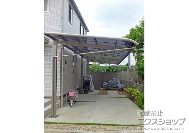 大阪府交野市のLIXIL リクシル（トステム）のカーポート レガーナポートシグマIII 縦連棟 積雪〜20cm対応 施工例