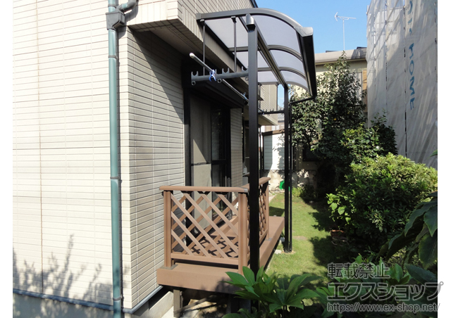 埼玉県川越市のLIXIL リクシル（トステム）のウッドデッキ リコステージII+ステップ2段+デッキフェンス 施工例